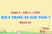 Bài 6 trang 58 SGK Toán 7 chân trời sáng tạo tập 1